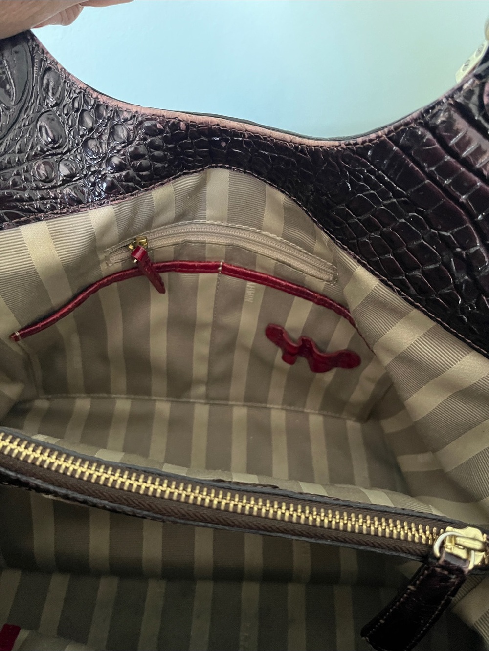 Brahmin red Elisa hobo style large handbag - Picture 8 of 8